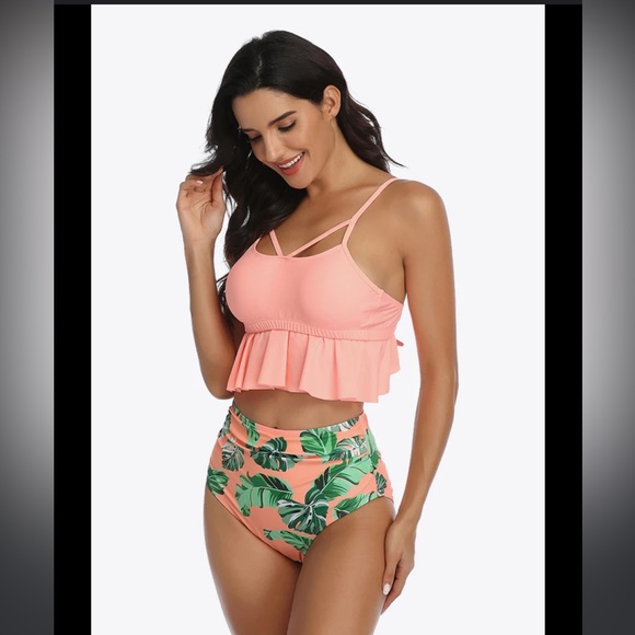 LAST PRICE🍒🤍 AMAZON tropical print swimming set 🧡 - Picture 3 of 13